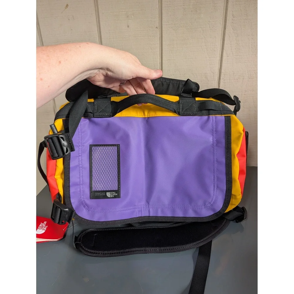 The North Face Base Camp Duffel XS 31L Summit Gold Red Purple Backpack Straps